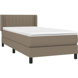 vidaXL Cama Box Spring Con Colch&oacute;n Tela Gris Taupe 90x190 Cm Vidaxl