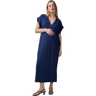 Ingrid & Isabel SS Wrap Knit Dress in Navy at Nordstrom, Size X-Small