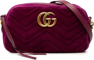 Gucci Pre-owned Gucci Small GG Marmont Matelasse Velvet Crossbody Ladies J6OPIQ1178M36P8A