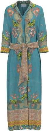 Pierre-Louis Mascia Kleedjes, Dames, Blauw, L, Aloe Shirt Dress Silk