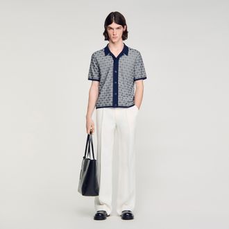 Sandro Square Cross jacquard shirt