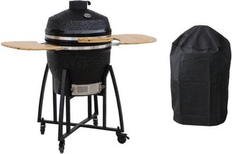 Sweeek 57cm ceramic charcoal barbecue + cover Black 131x77x149 cm - Kamado