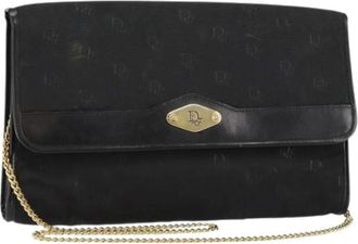 Dior Pre-owned Clutches, female, Black, Size: ONE SIZE Pre-owned Vintage CD Chain Flap Shoulder Bag