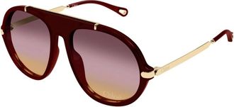 Chlo&eacute; Sunglasses - female - Chlo&eacute; - Sunglasses - Red - 58 MM - Accessories