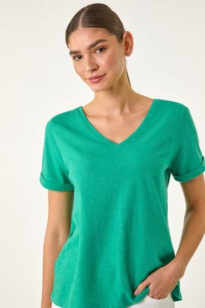 Roman Shimmer V-Neck Top