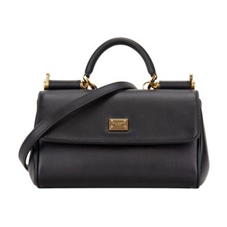 Dolce & Gabbana Handbags, female, Black, Size: ONE SIZE Hook-Closure Shoulder Bag