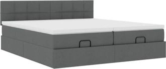vidaXL Vidaxl - Estructura Cama Otomana Colchones Tela Gris Oscuro 180x200cm