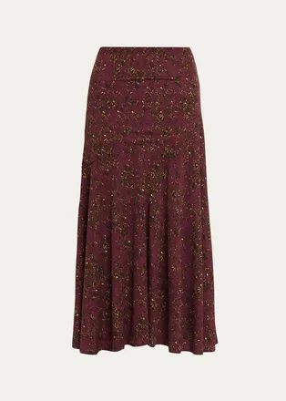 Ulla Johnson Fiona Fit & Flare Jersey Midi Skirt