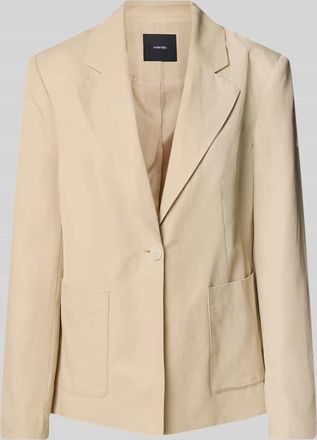 someday Someday Regular Fit Blazer aus Viskose-Leinen-Mix Modell Noraja in Sand, Gr&ouml;&szlig;e 36