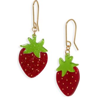 Leith Strawberry Drop Earrings in Red Multi- Gold at Nordstrom Rack