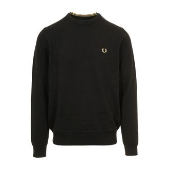 Fred Perry Jersey de cuello redondo cl&aacute;sico - Knitwear - Hombre - Negro - XL