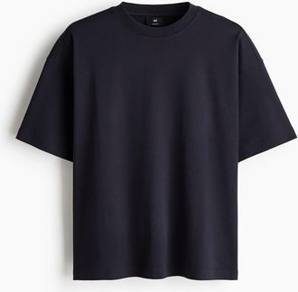 H&M Oversized Fit Interlock T-shirt in Dark Blue at Nordstrom, Size Xx-Large