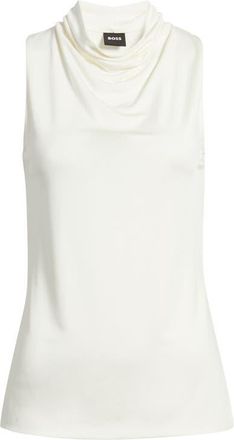 BOSS Ecary Sleeveless Cowl Neck Top in Soft Cream at Nordstrom, Size X-Large
