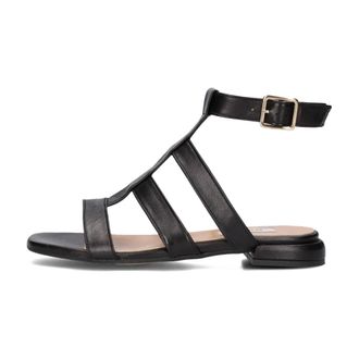 Notre-V Schoenen, Dames, Zwart, 40 EU, Leer, Platte sandalen