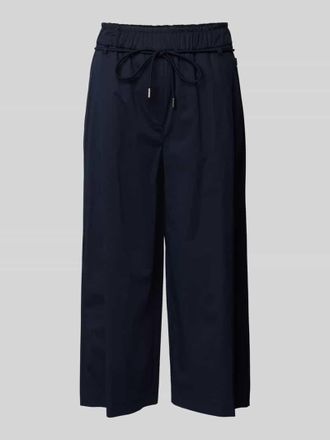 Marc Cain Culotte mit elastischem Bund und Bindeg&uuml;rtel in Marine, Gr&ouml;&szlig;e 34