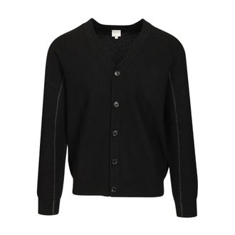 Paul Smith Truien & Vesten, Heren, Zwart, XL, Wol, Merinowollen Knopenvest