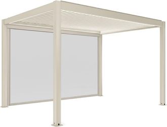 Oviala P&eacute;rgola bioclim&aacute;tica motorizada independiente, 3 x 4 m y 1 toldo