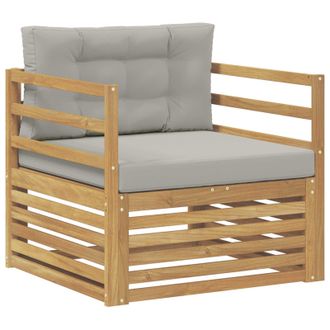 vidaXL Sof&aacute; De Exterior Blanco Y Gris Claro Vidaxl