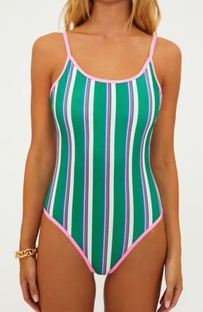 Beach Riot Naomi Rib Stripe One-Piece Swimsuit in Jelly Bean Stripe at Nordstrom Rack, Size X-Small