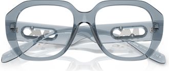 Michael Kors 0mk4148u Oversized Square Frame Eyeglasses with Metallic Logo Details