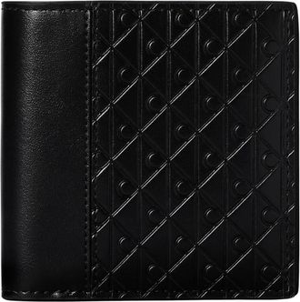 Calvin Klein Refined Emblem Mix Slim Trifold - Heren - Portefeuilles - Zwart - ONE Size - Leer - Accessoires