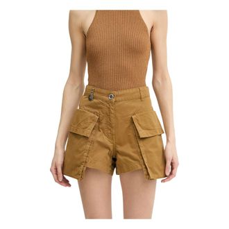 Pinko Pinko - Short Shorts - Dames - Korte broeken - Bruin - Maat: L Katoen