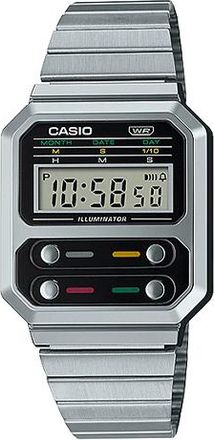 Casio Casio Youth G-Shock Digital Watch Silver Black A100WE-1A