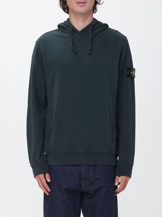 Stone Island Felpa con cappuccio in cotone con logo Compass applicato