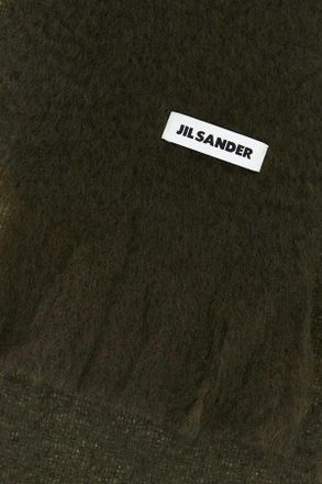 Jil Sander Mens Scarf Green Mohair Wool Nylon