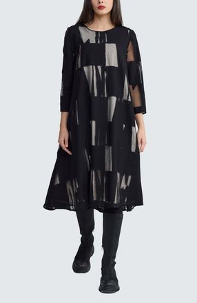 Luukaa D'Celli Avalora Organza Double Layer Dress in Ivory Black at Nordstrom, Size 12