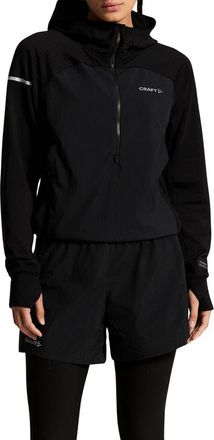 Craft Subz Jersey Half Zip Hoodie in Black at Nordstrom, Size X-Large