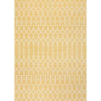 Jonathan Y Designs Ourika Moroccan Geometric Textured Weave Indoor/Outdoor Area Rug in Yellow/cream at Nordstrom, Size 4Ft 0In X 6Ft 0In