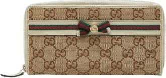 Gucci Pre-owned Wallets, female, Beige, Size: ONE SIZE Pre-owned Canvas Wallet