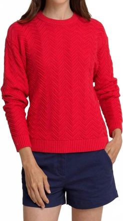 Southern Tide Long Sleeve Saige Sweater In Grenadine Red