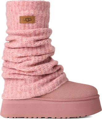 UGG Classic Mini Dipper Legwarmer boots - women - Neoprene/Suede/Recycled Wool/TENCEL/Polyethylene vinyl acetate (PEVA) - 11 - Pink