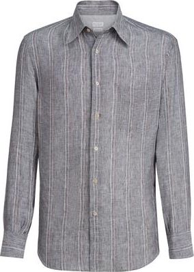 Brunello Cucinelli Shirt with chest pocket in Grey at Nordstrom, Size Xxx-Large Eu