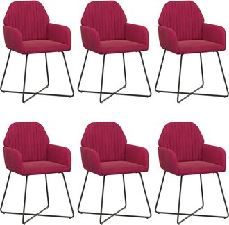 vidaXL Sillas De Comedor 6 Uds. Terciopelo Rojo Vino 55 X 50 X 84 Cm Vidaxl