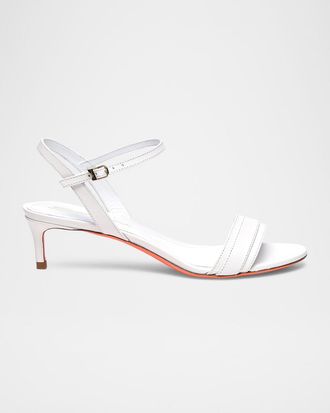 Santoni Sirolo Leather Ankle-Strap Sandals
