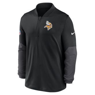Nike Minnesota Vikings Feel The Pressure Nike Mens Dri-FIT NFL 1/2-Zip Top in Black | 03BA166N9M-RZB