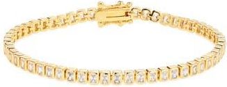 Nordstrom Baguette Cubic Zirconia Bezel Tennis Bracelet in Clear- Gold at Nordstrom Rack