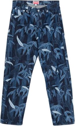 Kenzo Chiku-Rin Camo Motif Botan Loose Denim Jeans, Waist Size 29