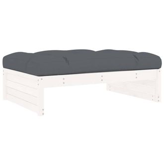 Berkfield Home Garden Footstool White 120x80 cm Solid Wood Pine