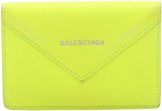 Balenciaga Pre-owned Papier Za Thin Card Leren Kaarthouder - Dames - Vintage Accessoires - Groen - ONE Size - Leer - Vintage