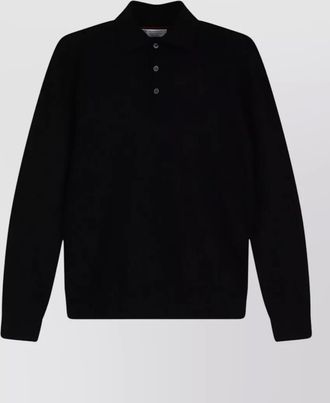Brunello Cucinelli cashmere silk long-sleeve polo shirt