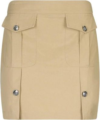 Liu Jo Cotton Blend Mini Rok - Dames - Korte rokken - Beige - S - Katoen - Rokken