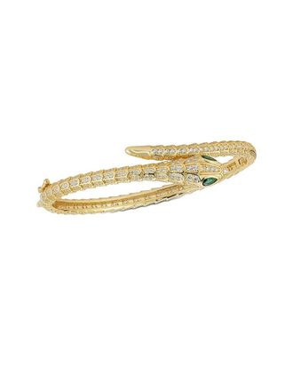 Sphera Milano 14K Over Silver Cz Bypass Snake Bangle Bracelet