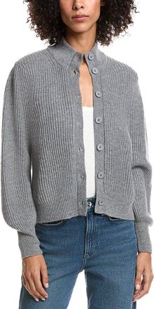 Forté Cashmere Button Wool & Cashmere-Blend Cardigan
