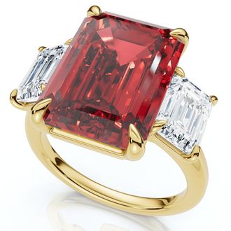 Pompeii3 13Ct Ruby & Diamond Ring Lab Grown