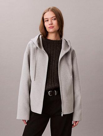 Calvin Klein Chaqueta De Doble Cara De Mezcla De Lana