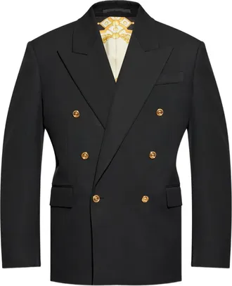 Versace double-breasted button jacket - men - Wool - 46 - Black